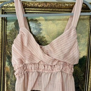 Anthropologie Blush Pink Smocked Top